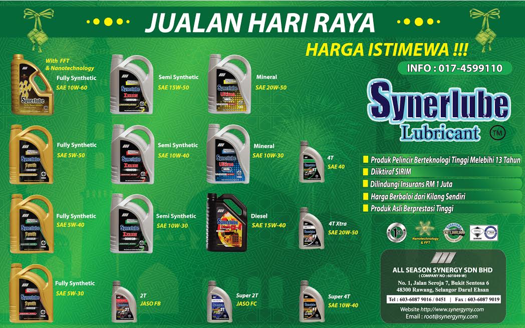 PROMOSI JUALAN HARI RAYA MINYAK PELINCIR BERTEKNOLOGI TINGGI ( EJEN DAN PEMBEKAL DIPERLUKAN )