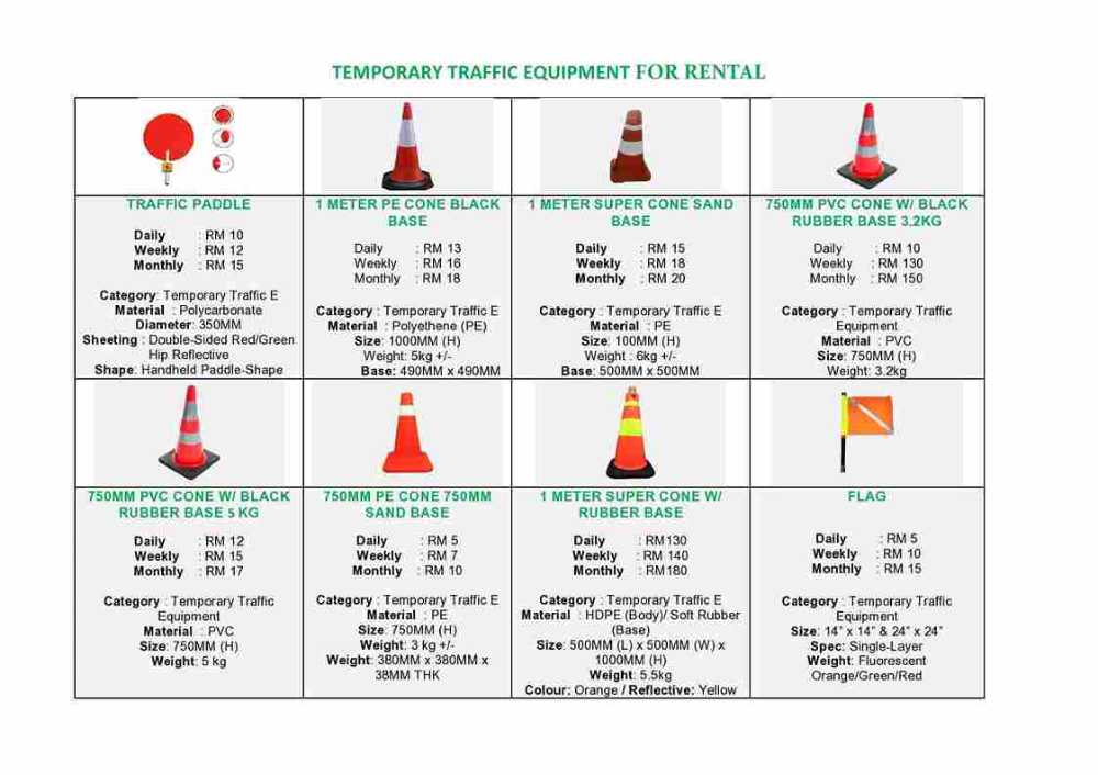 TRAFFIC CONE FOR RENTAL / SEWA