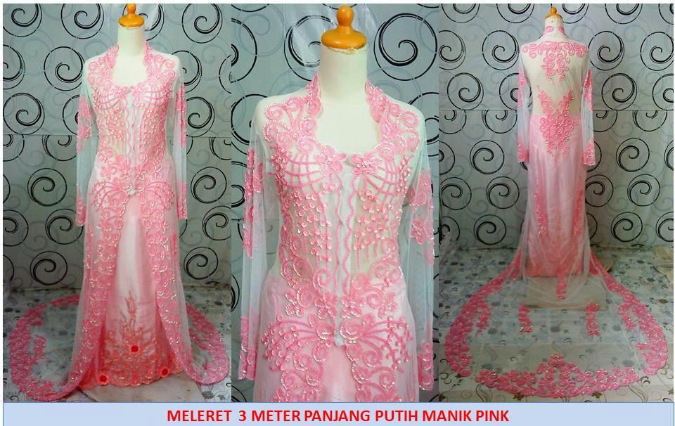 BAJU PENGANTIN MELERET 3 METER PANJANG PELBAGAI WARNA DAN SAIZ